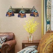 3-Light Tiffany Style Dragonfly Wall Light Sconce Wall Lamp Stained Glass Fixtur for dining rooms, living rooms