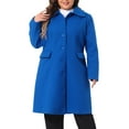 thumbnail image 2 of DARING DIVA Women's Plus Size Elegant Peter Pan Collar Single Breasted Coat 3X Royal Blue, 2 of 6