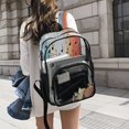 thumbnail image 6 of Large Clear PVC Backpack Heavy Duty See Through Backpack for Adults Work Travel, Music Notes Art Printed 12L, 6 of 8