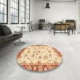 thumbnail image 3 of Ahgly Company Indoor Round Abstract Sun Yellow Abstract Area Rugs, 6' Round, 3 of 6