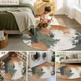 thumbnail image 6 of 5ft Round Rug, Vintage Sage Green Orange Non-Skid Rubber Backing Large Area Rugs - Living Room Bedroom Home Office, Modern Abstract Art Indoor Floor Mat Carpets Washable Rug, 6 of 9