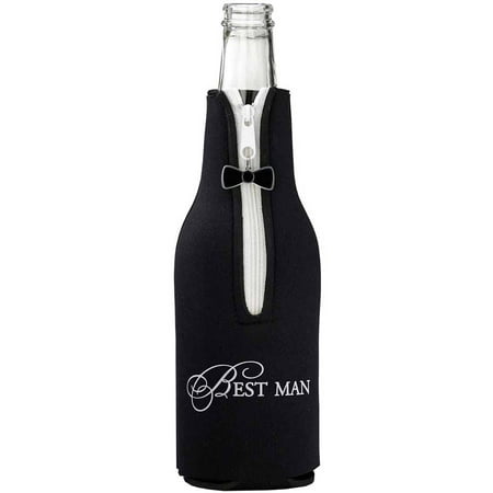 Lillian Rose Best Man Bottle Cozy, Black