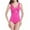 Hot Pink, variant on Women's Form-Fitting One-Piece Swimsuit with Deep V-Neckline, Decorative Buckle Accent, Stretch Swimwear Design Bathing Suits Hot Pink XL