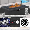thumbnail image 6 of 8 Piece Patio Furniture Set with 44" Propane Gas Fire Pit Table, Outdoor Sectional Conversation Set Wicker Rattan Sofa Set with Coffee Table, 6 of 7