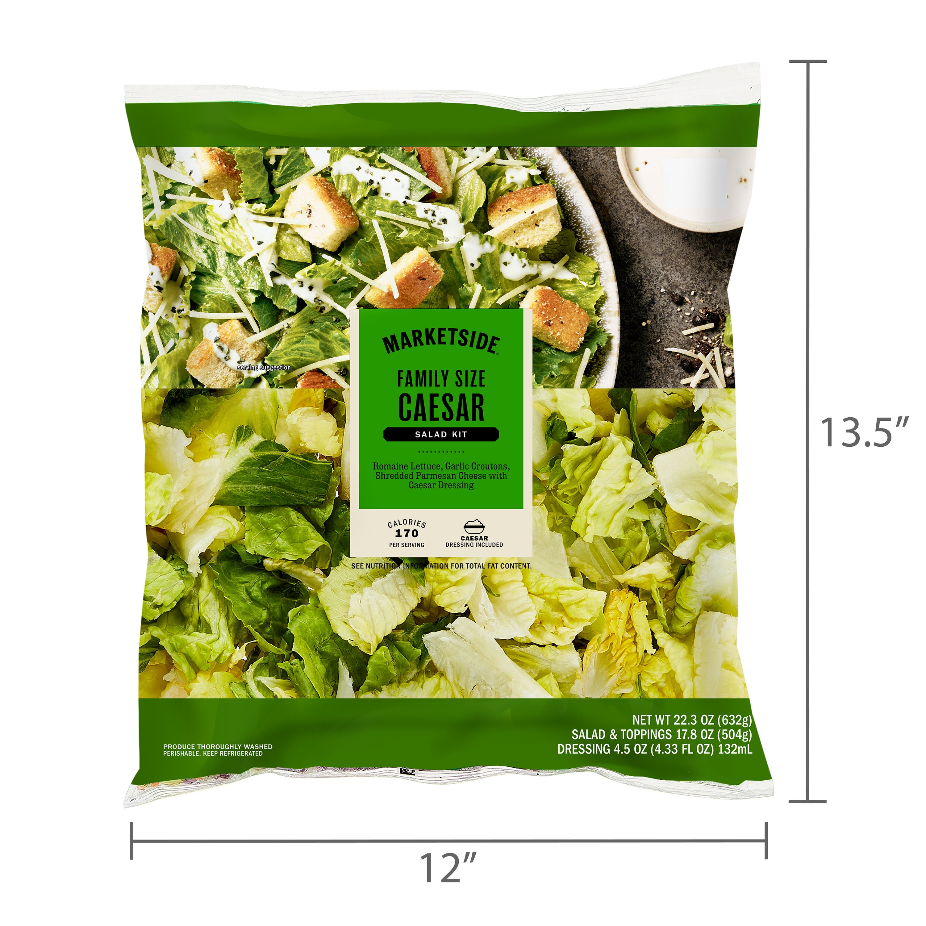 Marketside Caesar Salad Kit Family Size 17.8 oz with Romaine