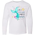 thumbnail image 3 of Inktastic Be a Mermaid Make a Splash Blue Mermaid Tail Long Sleeve Youth T-Shirt, 3 of 5