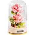 thumbnail image 1 of Construcción Ramo de flores en bloques con caja de música y cúpula a prueba de polvo, juguetes de bloques de construcción de la serie de flores de partículas artificiales simuladas de bricolaje, deco, 1 of 5