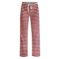 thumbnail image 5 of DENGDENG Funny Pajamas for Women Plus Size Striped Pajama Pants Casual Wide Leg Lounge Sleepwear Pants Halloween Christmas Petite Stretchy Palazzo Pjs Red XL, 5 of 6