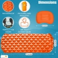 thumbnail image 6 of Sleek Relief Adults Camping Mattress Sleeping Pad W/ Pillow– (extra Large) Waterproof, Cool Sleeping Pads For Backpacking,air Bed Hiking, Hiking Air Mattress, Lightweight, Inflatable & Compact, Orange, 6 of 8