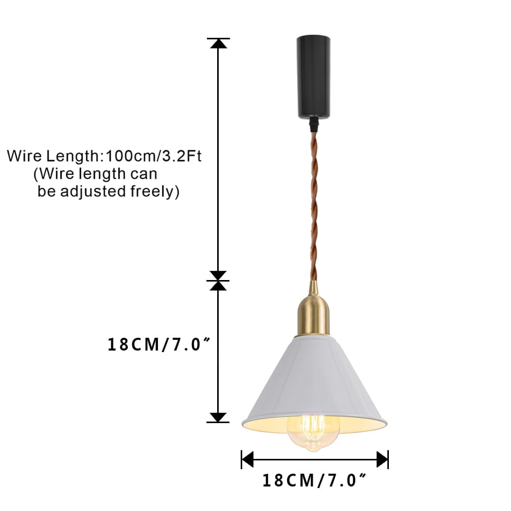 KAYYELAMP Plug in Cable Track Rail with Adjustable Cord White Track Lighting Fixture Brass E26 Base H-Type Modern Design for Kitchen Loft(No Bulb)