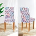 thumbnail image 3 of Yayeee 4 Pack Dining Chair Covers Stretch Parson Chairs Slipcovers Seat Protector, Pink Art Pattern, 3 of 6