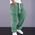 thumbnail image 2 of Pantalones cargo de pana para hombre - Pantalones utilitarios urbanos - Poliéster, múltiples bolsillos, tallas S-XXL, 2 of 8