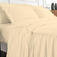 thumbnail image 5 of 4 Piece Long Ruffle Sheet Set, 25" Inch Long Ruffle On Corner Of The Flat Sheet, 18 Inch Deep Pocket, 100% Egyptian Cotton, 800 TC, Twin XL Size, Solid Ivory, 5 of 9