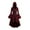 Wine, variant on Halloween Womens Casual Dresses for Women Plus Size Long Sleeve Gothic Punk Style Long Robe Hooded Dress Tops