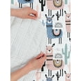 thumbnail image 4 of Llama Reversible Bedspread Set, Cartoon Style Hand Drawn South American Animals Alpacas and Llamas Design, Pillow Shams & Comforter Microfiber Bedding Set, 3 Sizes, Rose Blue Pale Green, by Ambesonne, 4 of 4