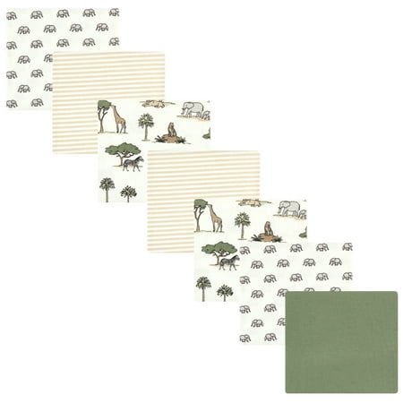 Luvable Friends Hudson Baby Flannel Receiving Blankets 7pk, Jungle Safari