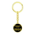 thumbnail image 4 of Black Russian Terrier Mama Circle Keychain Stainless Steel or 18k Gold Dog Mom Pendant, 4 of 12