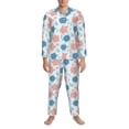 thumbnail image 3 of Fotbe Sea Turtle Pattern Long Sleeve Pajama Set for Men,Sleepwear Set,2-piece Loungewear Set,Soft PJs Comfy Nightwear with Pockets-X-Large, 3 of 7