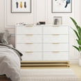 thumbnail image 2 of 8 Drawer Double Dresser for Bedroom, Wooden Chest of Dressers with Golden Handles, 2 of 5