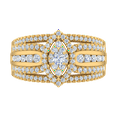 thumbnail image 3 of 1 Carat (ctw) Diamond Marquise Shaped Engagement Ring Band in 14K Yellow Gold - IGI Certified (Ring Size 6), 3 of 4