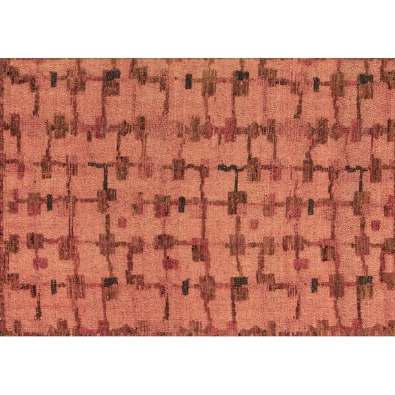 Ahgly Company Indoor Rectangle Abstract Brown Modern Area Rugs, 2' x 4'