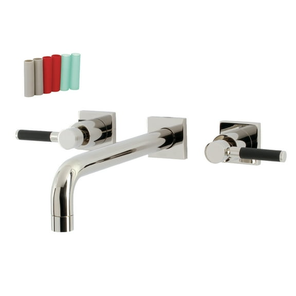 Kingston Brass KS6026DKL Kaiser Two-Handle Wall Mount Roman Tub Faucet, Polished Nickel