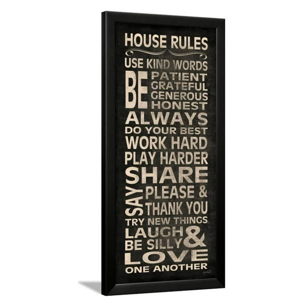 House Rules Framed Print Wall Art By N. Harbick