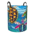 thumbnail image 2 of Balery Little Sea Turtles Round Laundry Basket with Handles Waterproof Freestanding Laundry Hamper for Clothes Toys in the Dorm and Family-Small, 2 of 8