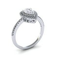 thumbnail image 2 of SuperJeweler 1 Carat Pear Shape Moissanite and Diamond Double Halo Ring In Sterling Silver For Women, 2 of 6