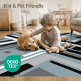 thumbnail image 4 of ODIKA 5'x7' Washable Area Rug Modern Design With Bold Diagonal Bands Abstract Striped Minimalist Playful for Dining Room, Under Table, Home Office, Non-Slip Chair-Friendly, 4 of 7