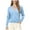 Light Blue, variant on Womens V Neck Embossed Textured Button Down Cropped Knit Cardigan Long Sleeve Lightweight Sweater Jacket White S