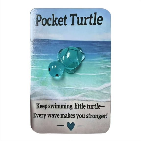 Animal Pocket Hug Greeting Cards, Turtle Encouragement Emotional Support for Christmas, Anniversaries, Valentine's Day, and Birthdays