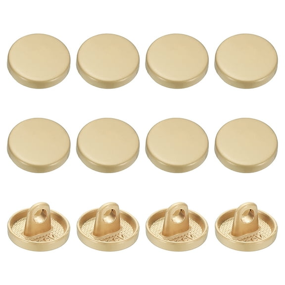 Metal Round Flat Buttons, Round Shaped Sewing Buttons for Men Women Coat Shirt 10 mm & 12 Pack & Sand Gold