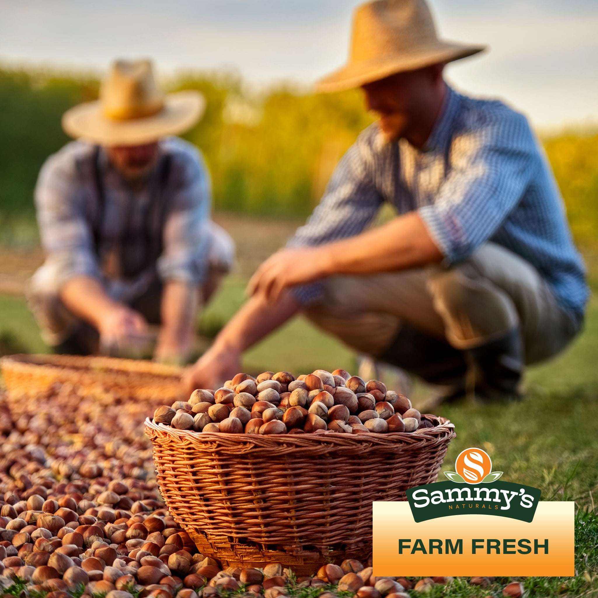 Sammys Naturals Raw Hazelnuts With Skin, Whole Filberts (32oz - 2 lbs) Non-GMO, Kosher