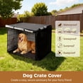 thumbnail image 3 of Dog Crate Cover, 37 x 24 x 25 in 210D Waterproof Oxford Fabric Dog Cage Cover, Pet Kennel Enclosure with Zipper & Ventilation Window, Front Opening, Ideal for Indoor Outdoor Daily Use (Black), 3 of 6