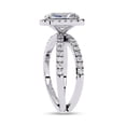 thumbnail image 3 of IGI Certified Lab Grown Diamond Engagement Ring | Center 8x6mm Emerald Cut Split Shank Halo Solitaire Wedding Anniversary Rings For Women 18k White Gold | F-G, VS-SI Quality (2.15 Ctw) Ring Size-5, 3 of 7