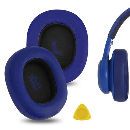 Geekria QuickFit Replacement Ear Pads for JBL E55BT Headphones Ear Cushions Repair Parts (Blue)