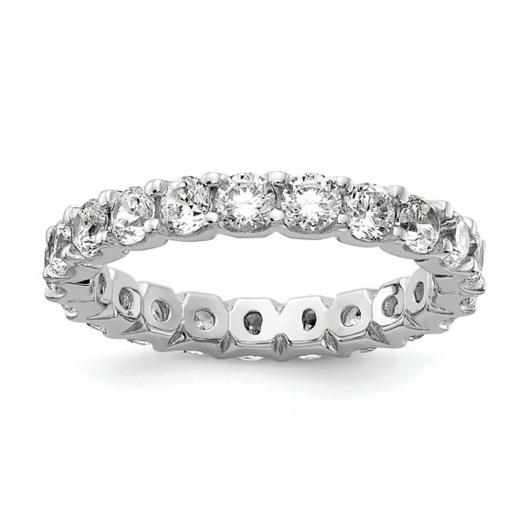 Primal Silver Sterling Silver Rhodium-plated Cubic Zirconia Eternity Band