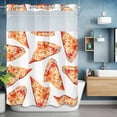 thumbnail image 2 of Realistic Food No Hook Shower Curtain with Snap in Liner Yummy Italy Naples Thin Crust Pizza Waterproof Bathroom Shower Curtain with See Through Top Window for Bathtub 60" x 72", 2 of 9