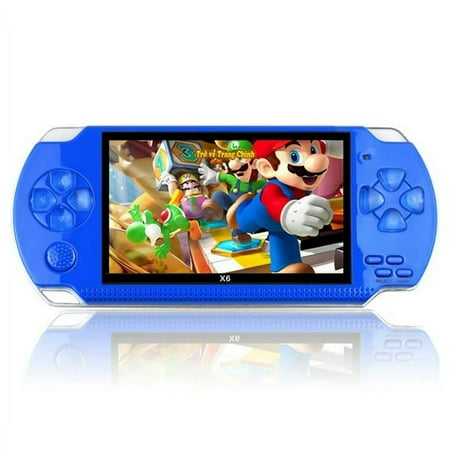 PSP High Definition Handheld Game Machine X6 8GB ,with 4.3 inch screen, Built-in over 10000 free games-blue