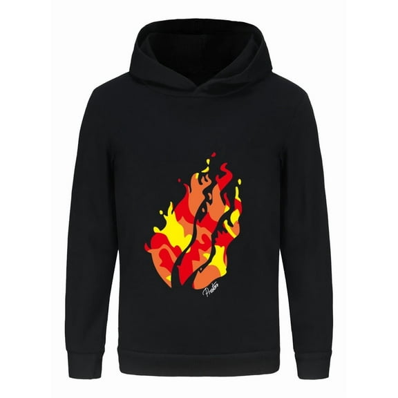 Boys Youth Flame Pullover Hoodie Sweatshirt with Bold Fire Design – Preston Playz Fan Kids Clothing