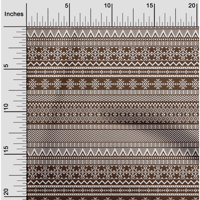 oneOone Viscose Chiffon Brown Fabric Aztec Tribal Sewing Craft Projects Fabric Prints By Yard 42 Inch Wide
