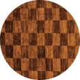 thumbnail image 1 of Ahgly Company Indoor Round Checkered Orange Modern Area Rugs, 6' Round, 1 of 4