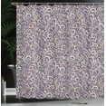 thumbnail image 3 of Ambesonne Vintage Shower Curtain, Classic Floral Swirls Print, 69"Wx84"L, Eggplant Ecru, 3 of 4
