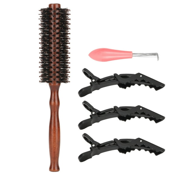 Round Brush Sets, Wodden Round Brush Ergonomic Design Portable Balance Grease For Salon