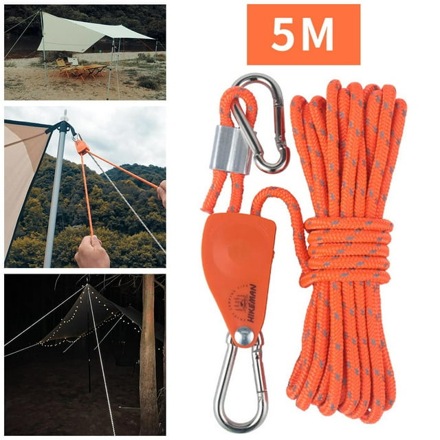 Suspensión de Cuerda de trinquete Baoblaze Polea Ajustable 6mm 5m Naranja