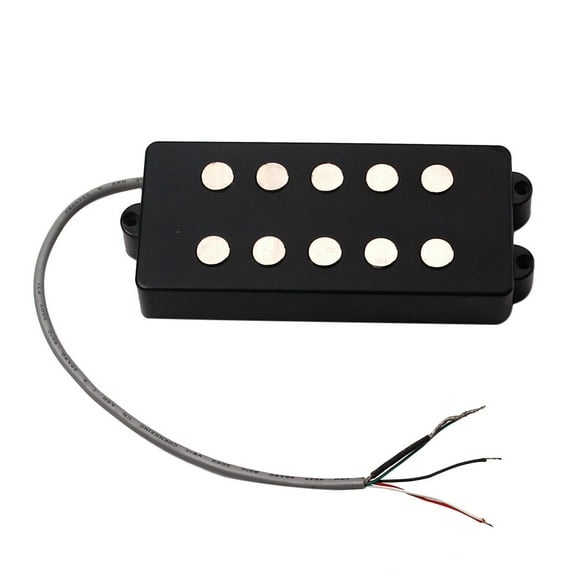 EeaseMX Pastillas para bajo eléctrico de 5 cuerdas, juego de pastillas de mástil y puente para bajo, piezas y accesorios de guitarra de estilo abierto GMB17, color negro
