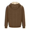 thumbnail image 5 of Aueoeo Winter Coats For Men Heavy weight Sherpa Lined Fleece Hoodie Jacket Zip Up Sweatshirt With Pockets Brown L, 5 of 5