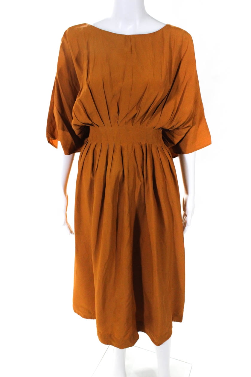 amber pleated dress