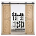 thumbnail image 1 of Heavy Duty Sturdy Sliding Barn Door Hardware Kit, Door Slides For Double Door Include 2 Door Handle And 2 Floor Guide Set ,Sturdy and Durable, 1 of 6